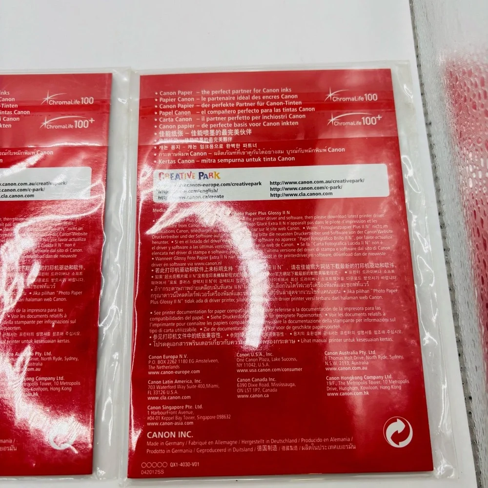 Canon Photo Paper Plus Glossy II and Photo Paper Glossy Pack.